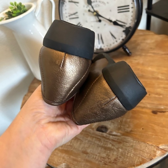 Naturalizer 9 1/2 kettner leather shoe loafer slip ons metallic brown and black - Picture 5 of 8